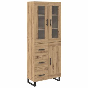 vidaXL Hoge kast 2 st Artisan Eiken 69,5 x 34 x 180 cm Bewerkt hout