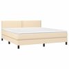 vidaXL Boxspring met matras en LED stof cr&egrave;mekleurig 180x200 cm