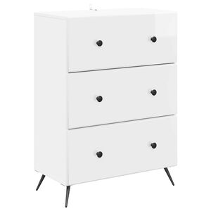 vidaXL Ladenkast 66 x 34,5 x 90 cm Bewerkt hout Hoogglans Wit