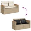 vidaXL Tuin Sofa Set met kussen 9 pcs Beige Poly riet