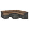 vidaXL 9-delige Loungeset pallet met kussens massief grenenhout