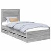 vidaXL Bedframe met lade Grijs Sonoma 100 x 200 cm Ingenieurshout
