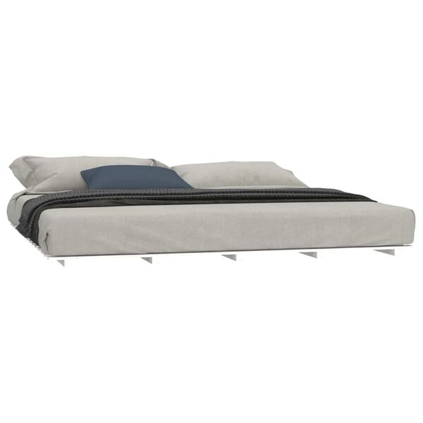 vidaXL Bedframe massief grenenhout wit 200x200 cm
