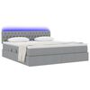 vidaXL Opbergbed met LED met matras Lichtgrijs 180 x 200 cm Stof