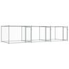 vidaXL Hondenhok met deuren 6x2x1,5 m gegalvaniseerd staal grijs