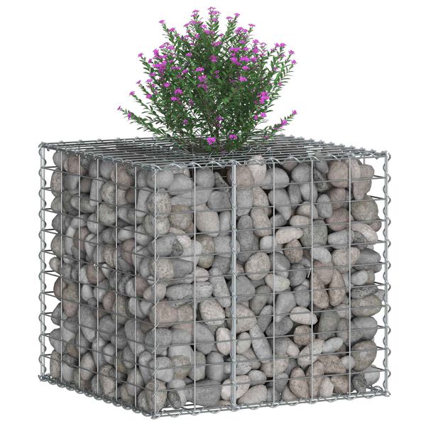 vidaXL Gabion Verhoogd Bed Zilver 60 x 60 x 55 cm Gegalvaniseerd staal