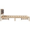 vidaXL Bedframe met hoofdeinde Taupe 135 x 190 cm Massief grenenhout