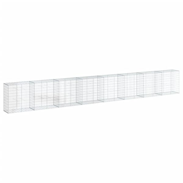 vidaXL Schanskorf 800x50x100 cm gegalvaniseerd ijzer zilverkleurig