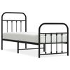 vidaXL Bedframe met hoofd- en voeteneinde metaal zwart 75x190 cm
