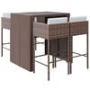 vidaXL 5-delige Tuinbarset met kussens poly rattan bruin