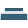 vidaXL Opslag bed met matras Donkerblauw 200 x 200 cm Fluweel