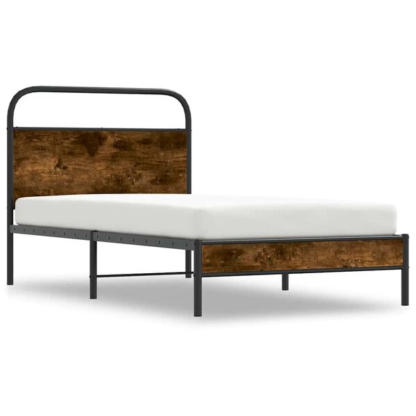 vidaXL Bedframe zonder matras bewerkt hout gerookt eiken 100x190 cm