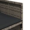 vidaXL 5-delige Tuinset met kussens poly rattan grijs