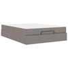 vidaXL Bedframe met matras met matras 2 pcs Taupe Stof