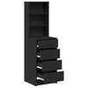 vidaXL Highboard met lade Zwart eiken 40 x 41 x 135 cm Bewerkt hout