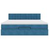vidaXL Ottoman bed met matras en LED's 160x200cm fluweel donkerblauw