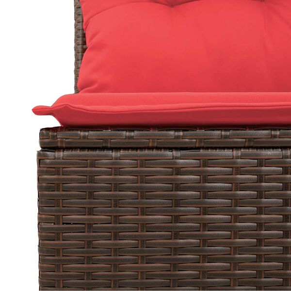 vidaXL 10-delige Loungeset met kussens poly rattan bruin