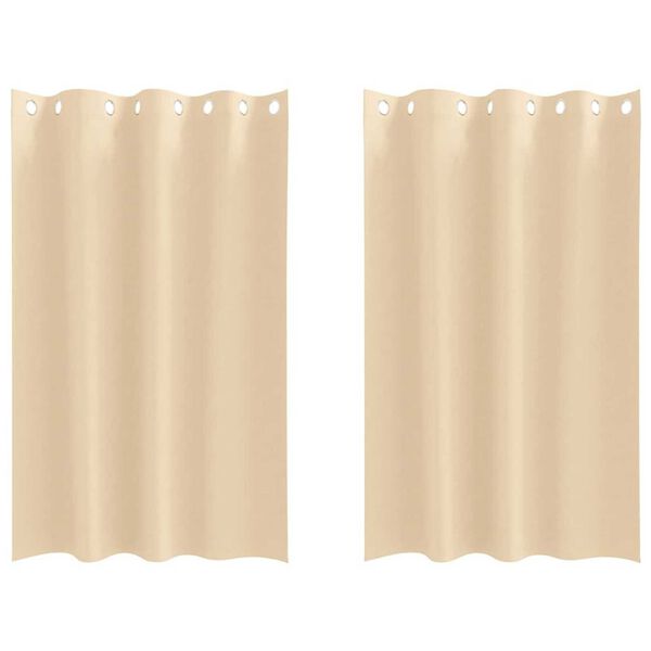 vidaXL Zwart-out Gordijnen met Ringen 2 pcs Cr&egrave;me 175 x 140 cm