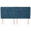 vidaXL Hoofdbord met randen 203x23x118/128 cm fluweel donkerblauw
