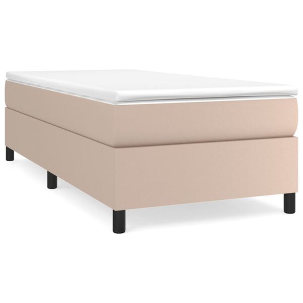vidaXL Boxspring bed kunstleer cappuccinokleurig 80x200 cm