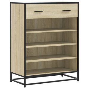 vidaXL Schoenenkast 75x38x97,5 cm bewerkt hout en metaal sonoma eiken