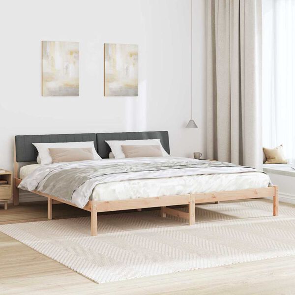 vidaXL Bedframe Bruin en donkergrijs 160 x 200 cm Massief grenenhout