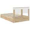 vidaXL Opslag bed met lade Sonoma Eiken 135 x 190 cm Bewerkt hout