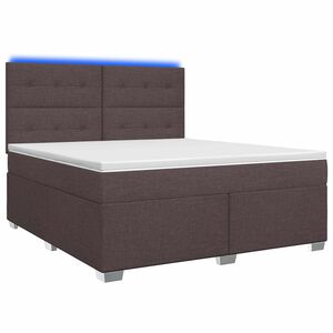 vidaXL Boxspringbed met matras Donkerbruin 140 x 190 cm Stof