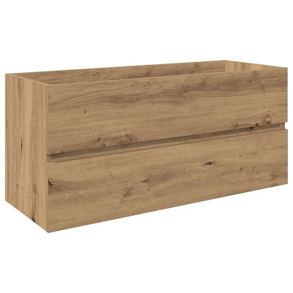 vidaXL Wastafelkast met ingebouwde wasbak en kraan artisanaal eiken