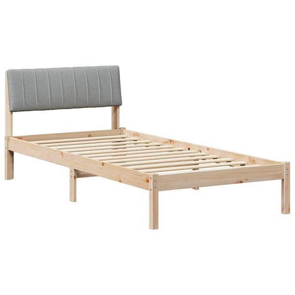 vidaXL Bedframe Bruin en lichtgrijs 90 x 200 cm Massief grenenhout