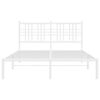 vidaXL Bedframe met hoofdbord metaal wit 120x190 cm