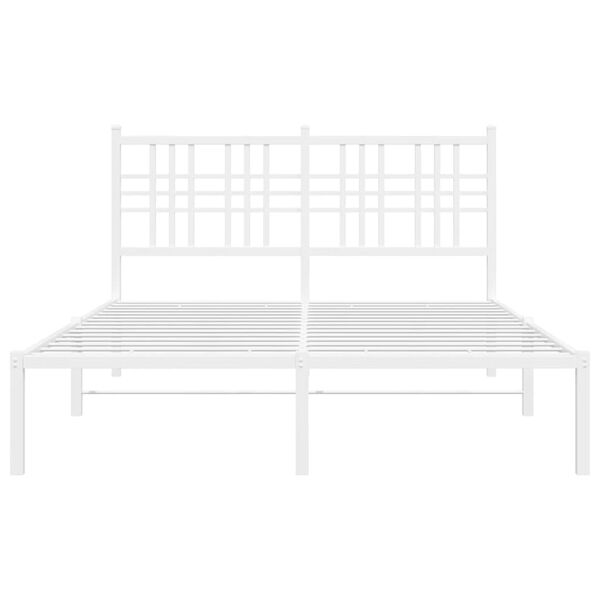 vidaXL Bedframe met hoofdbord metaal wit 120x190 cm