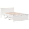 vidaXL Bedframe zonder matras met hoofdbord grenenhout wit 135x190 cm