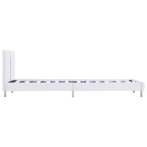 vidaXL Bedframe kunstleer wit 90x200 cm
