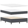 vidaXL Boxspringbed Donkergrijs en Wit 140 x 200 cm Katoen Stof