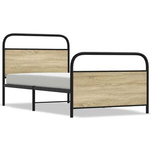vidaXL Bedframe zonder matras bewerkt hout sonoma eikenkleur 100x200cm