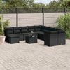 vidaXL 12-delige Loungeset met kussens poly rattan zwart