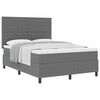 vidaXL Boxspring bed Lichtgrijs en wit. 193 x 144 x 128 cm