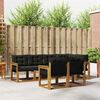 vidaXL Buiten bankenset met kussen 7 pcs Natuurlijk en Zwart