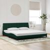 vidaXL Bedframe met LED zonder matras "Hanko" fluweel donkergroen 200x200 cm