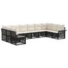 vidaXL Tuinbankenset 10 pcs Zwart poly rattan