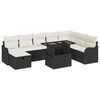 vidaXL Tuin Sofa Set met kussen met opslag 9 pcs Zwart Poly riet