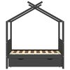 vidaXL Kinderbedframe met lade grenenhout donkergrijs 70x140 cm