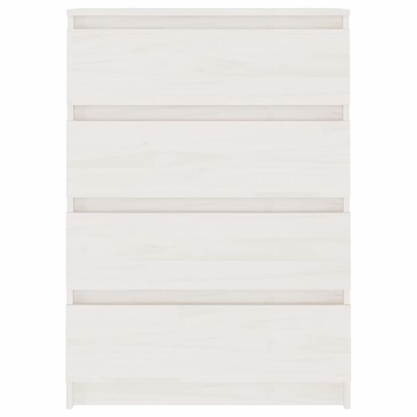 vidaXL Bijzetkast 60x36x84 cm massief grenenhout wit