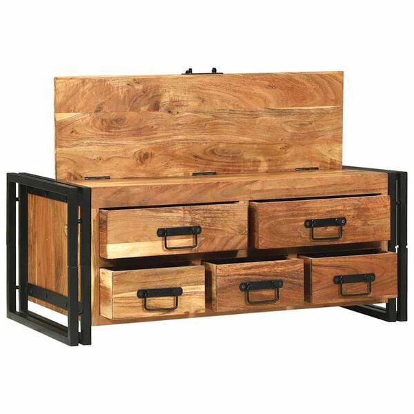 vidaXL Salontafel met lade Bruin 90 x 50 x 38 cm Massief acaciahout