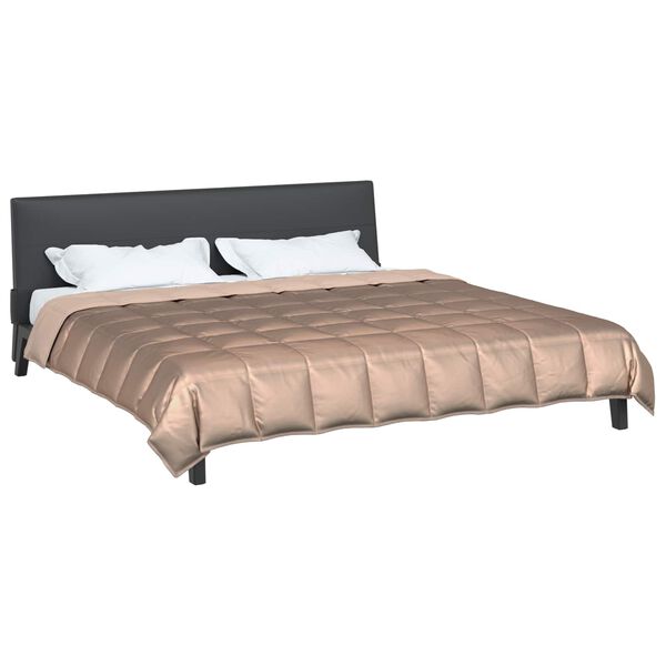 vidaXL Zomer Dekbed Goud 240 x 200 cm Satijn en Microfiber