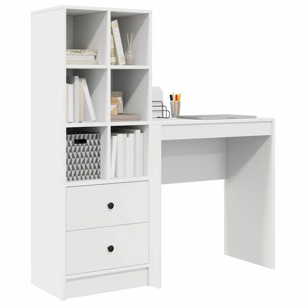 vidaXL Bureau met lade 2 pcs Wit
