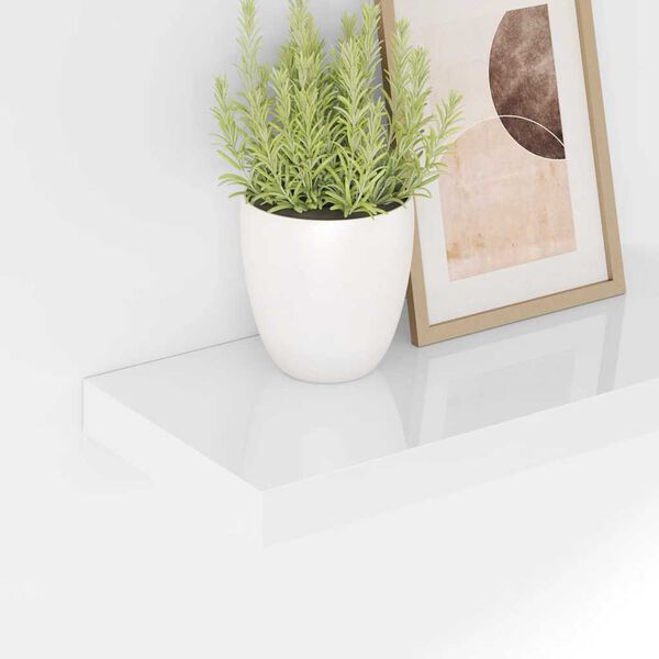 vidaXL Wandschappen zwevend 4 st 50x23x3,8 cm MDF hoogglans wit