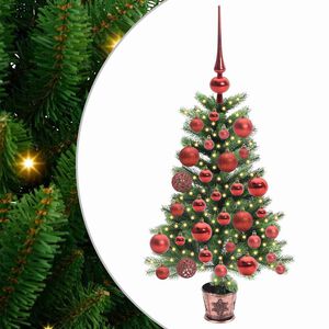vidaXL Kerstboom met 150 LED met standaard Groen 65 cm PE