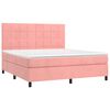 vidaXL Boxspring met matras fluweel roze 180x200 cm
